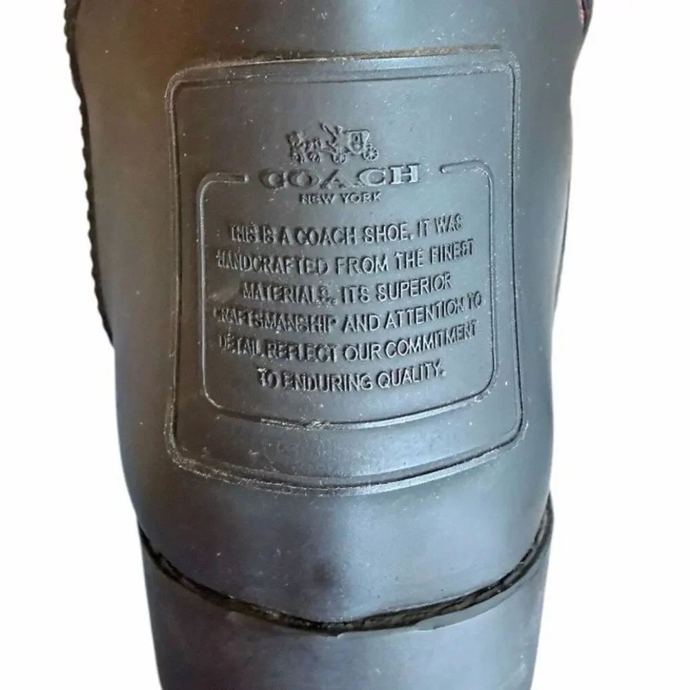 Coach Tristee Matte Black Tall Rain Boots - Picture 9 of 10